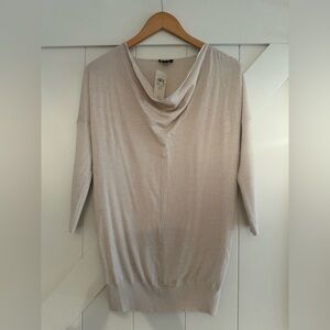 Ann Taylor Soft Cream Cowl Neck Sweater